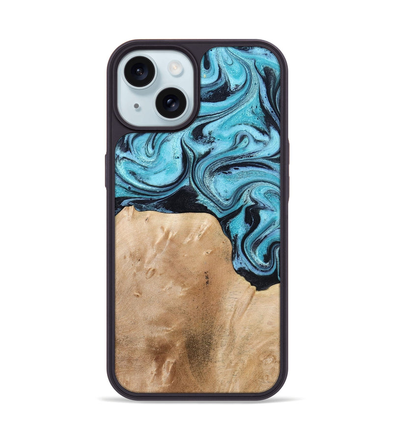 iPhone 15 Wood Phone Case - Wells (Blue, 778376)