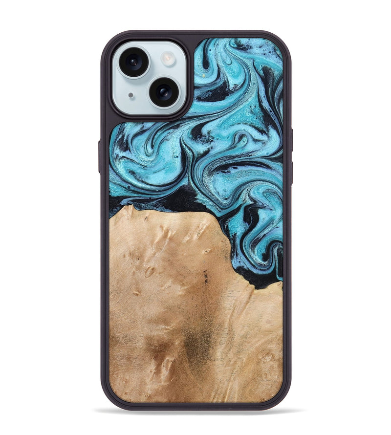 iPhone 15 Plus Wood Phone Case - Wells (Blue, 778376)
