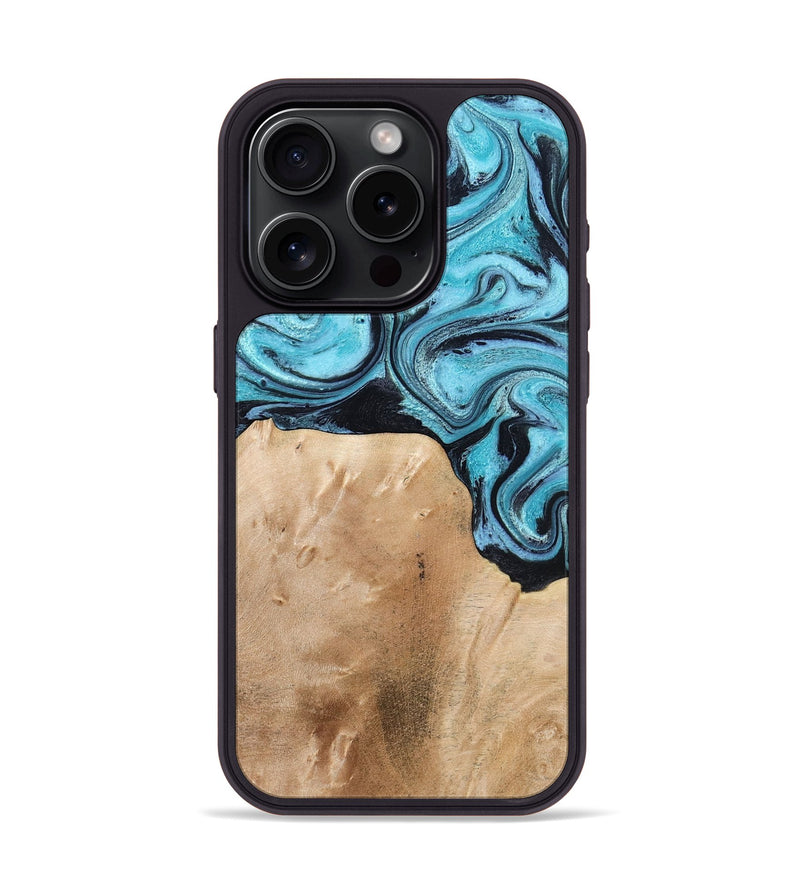 iPhone 15 Pro Wood Phone Case - Wells (Blue, 778376)