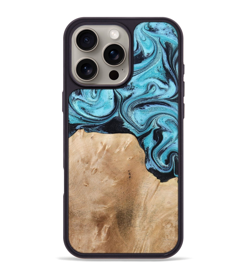 iPhone 16 Pro Max Wood Phone Case - Wells (Blue, 778376)