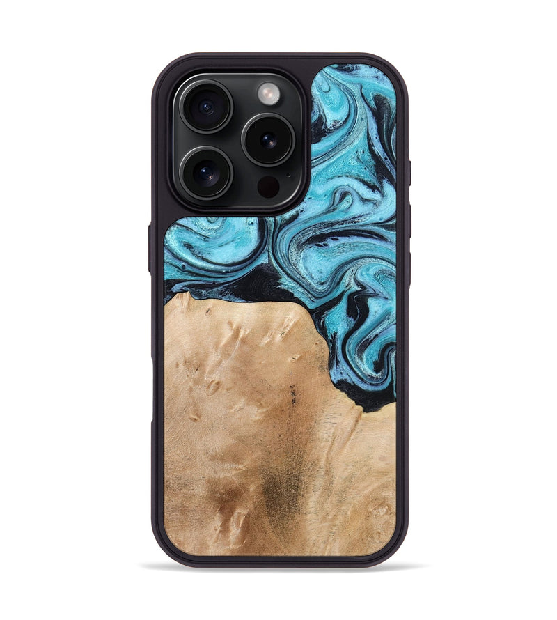 iPhone 16 Pro Wood Phone Case - Wells (Blue, 778376)