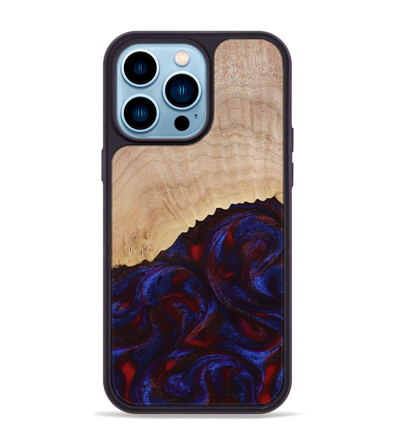 iPhone 14 Pro Max Wood Phone Case - Alfredo (Red, 778555)