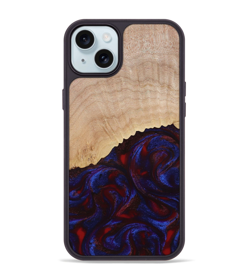 iPhone 15 Plus Wood Phone Case - Alfredo (Red, 778555)