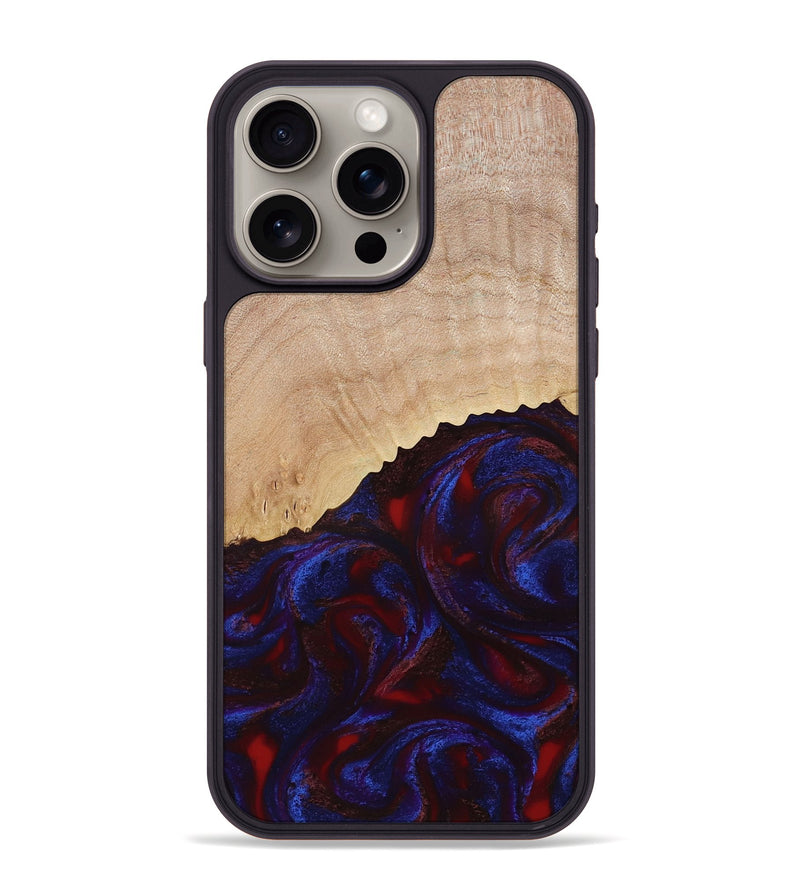 iPhone 15 Pro Max Wood Phone Case - Alfredo (Red, 778555)