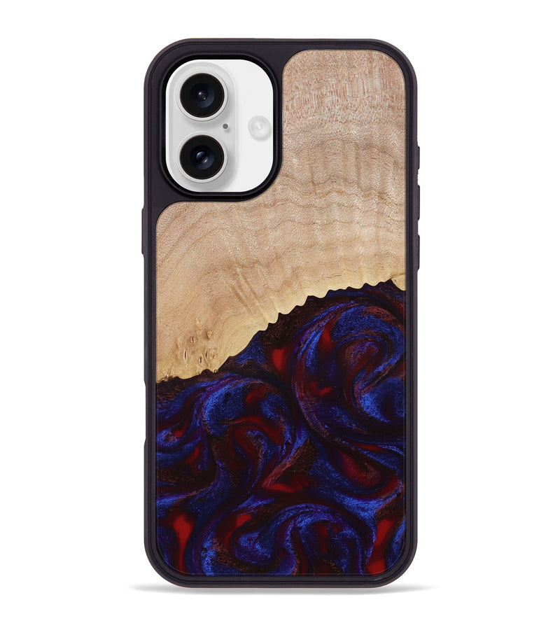 iPhone 16 Plus Wood Phone Case - Alfredo (Red, 778555)