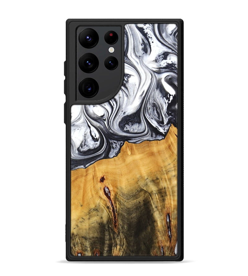 Galaxy S22 Ultra Wood Phone Case - Dirk (Black & White, 778559)