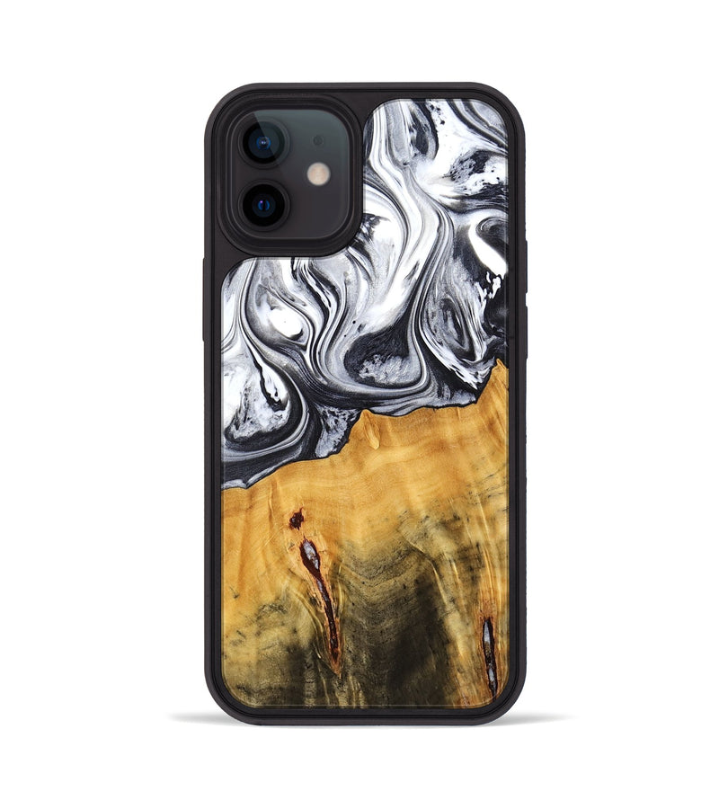 iPhone 12 Wood Phone Case - Dirk (Black & White, 778559)
