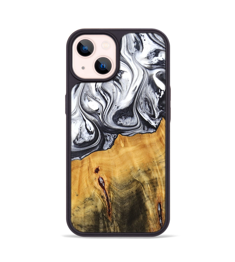 iPhone 14 Wood Phone Case - Dirk (Black & White, 778559)