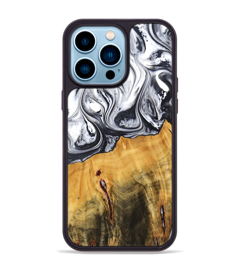 iPhone 14 Pro Max Wood Phone Case - Dirk (Black & White, 778559)