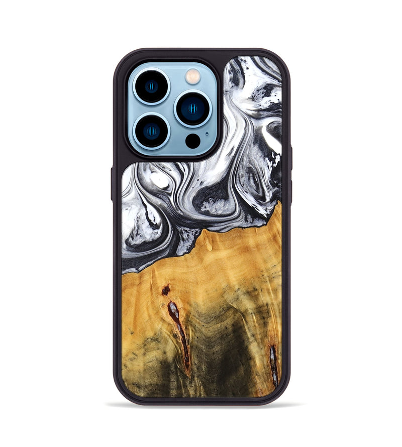 iPhone 14 Pro Wood Phone Case - Dirk (Black & White, 778559)