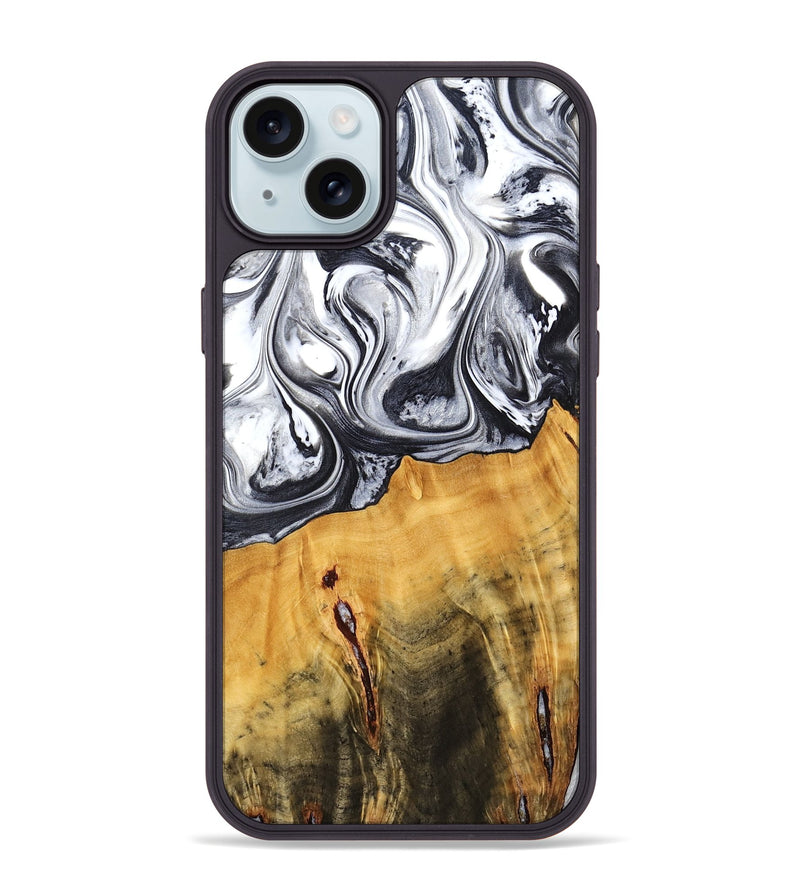 iPhone 15 Plus Wood Phone Case - Dirk (Black & White, 778559)