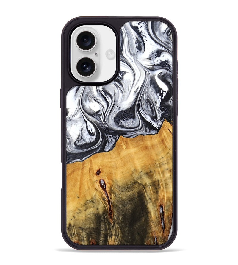 iPhone 16 Plus Wood Phone Case - Dirk (Black & White, 778559)