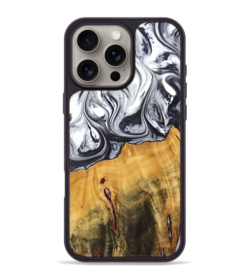 iPhone 16 Pro Max Wood Phone Case - Dirk (Black & White, 778559)