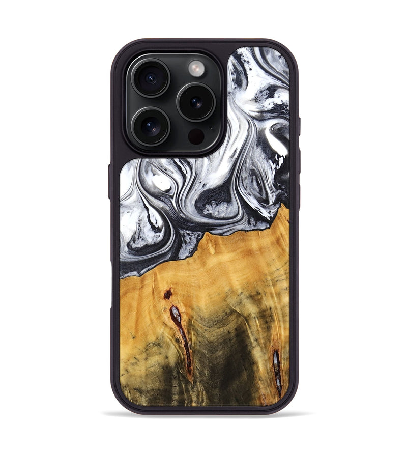 iPhone 16 Pro Wood Phone Case - Dirk (Black & White, 778559)