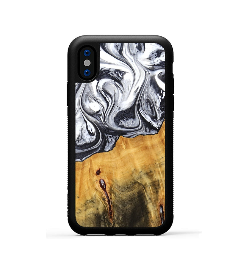 iPhone Xs Wood Phone Case - Dirk (Black & White, 778559)