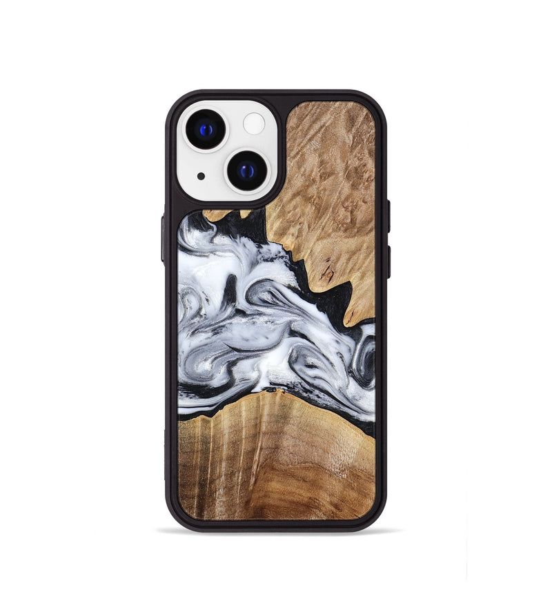 iPhone 13 mini Wood Phone Case - Thurman (Black & White, 778560)