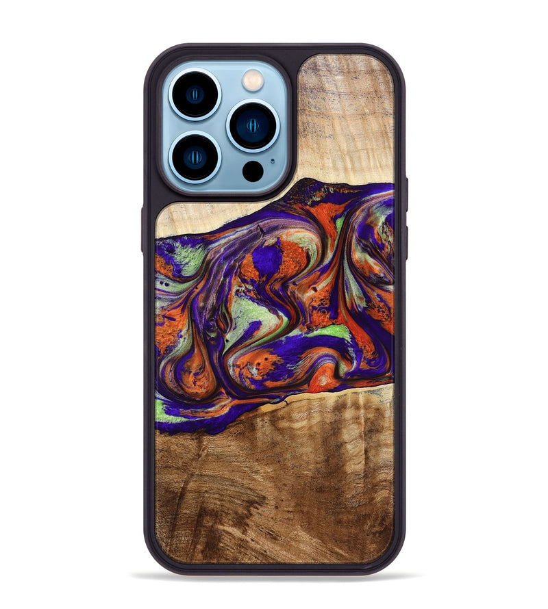 iPhone 14 Pro Max Wood Phone Case - Jaliyah (Purple, 778806)