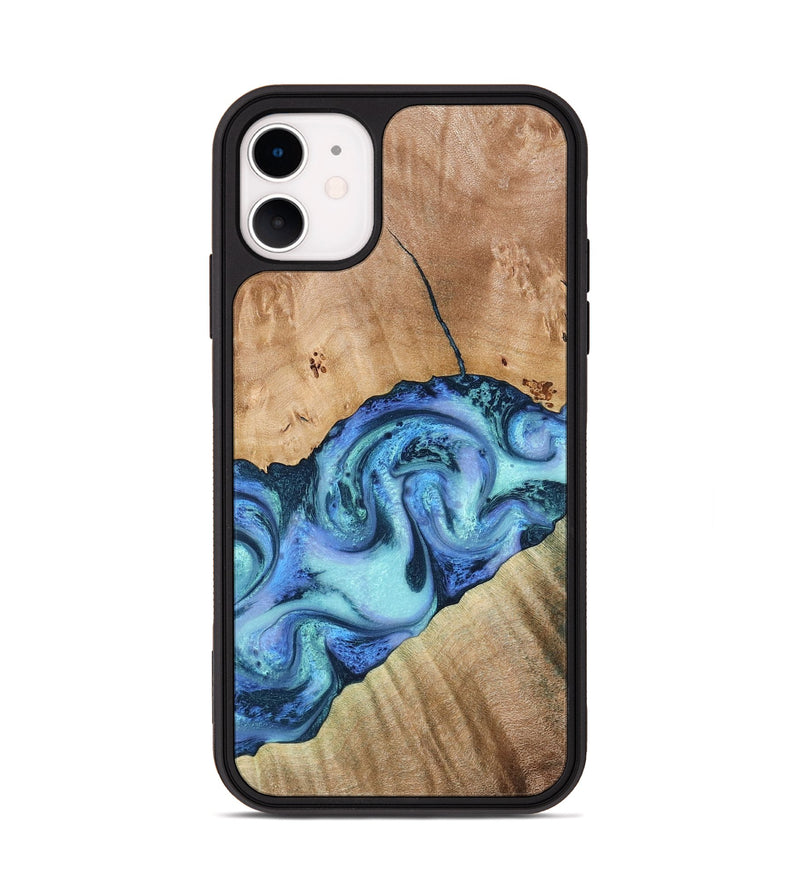 iPhone 11 Wood Phone Case - Tadeo (Blue, 778823)