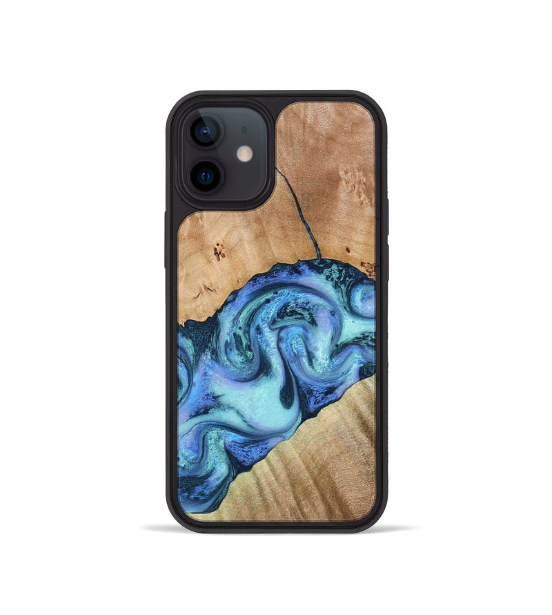iPhone 12 mini Wood Phone Case - Tadeo (Blue, 778823)