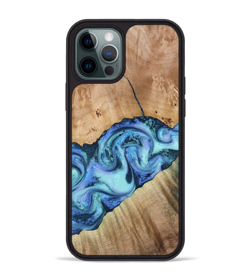 iPhone 12 Pro Max Wood Phone Case - Tadeo (Blue, 778823)
