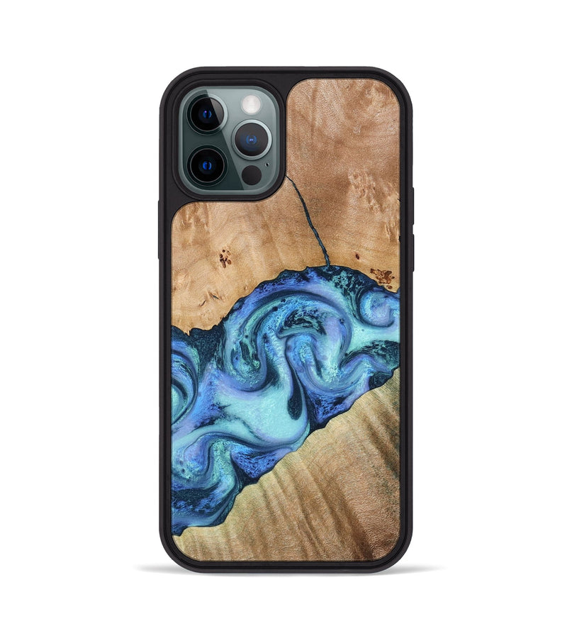 iPhone 12 Pro Wood Phone Case - Tadeo (Blue, 778823)
