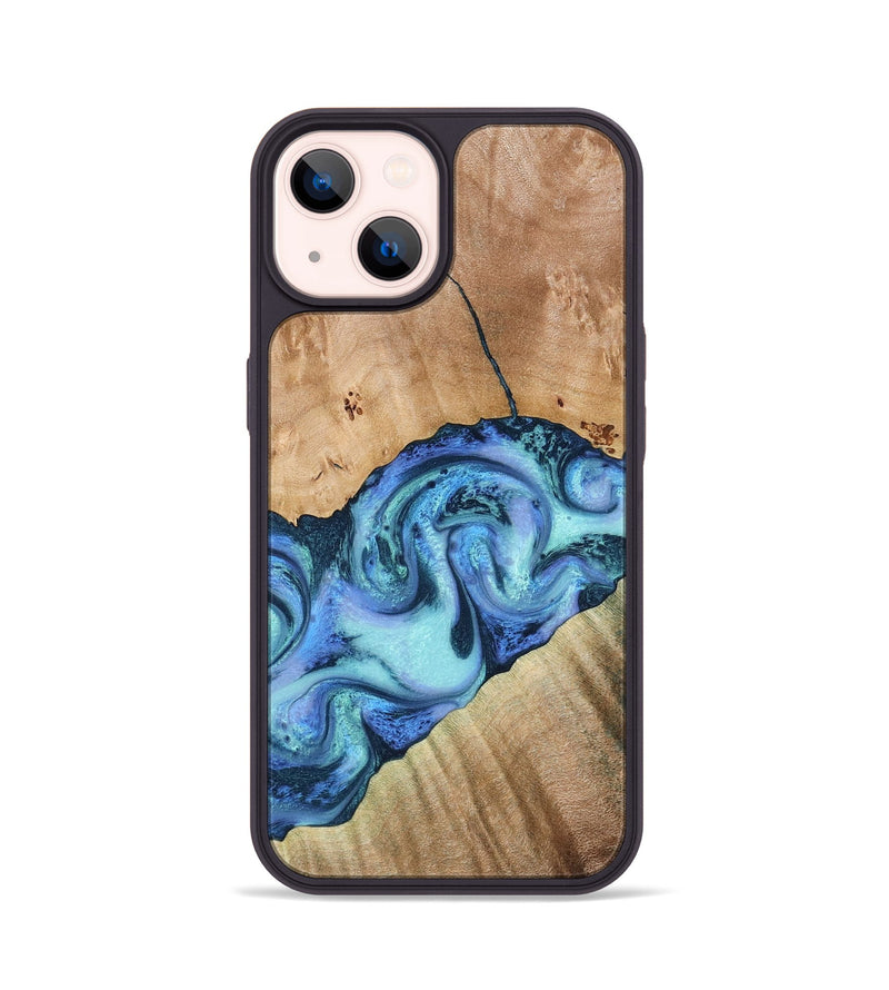 iPhone 14 Wood Phone Case - Tadeo (Blue, 778823)