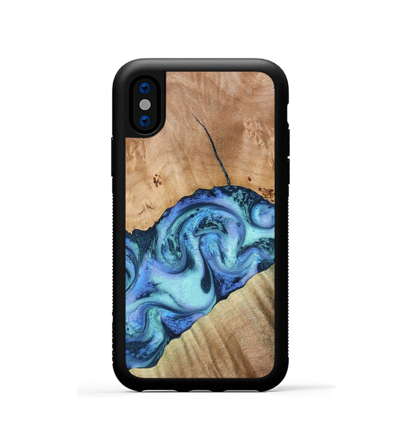 iPhone Xs Wood Phone Case - Tadeo (Blue, 778823)