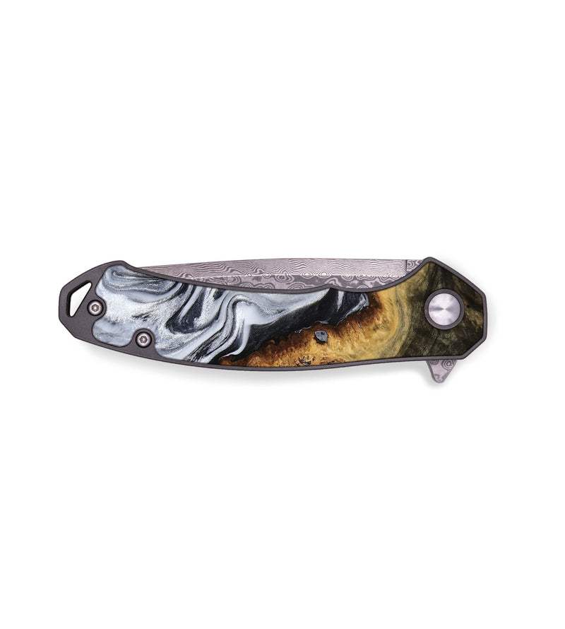 EDC Wood Pocket Knife - Kaitlyn (Black & White, 779204)
