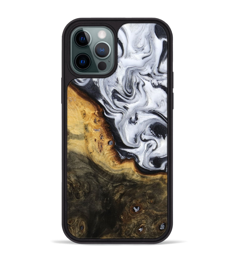 iPhone 12 Pro Max Wood Phone Case - Kaitlyn (Black & White, 779204)