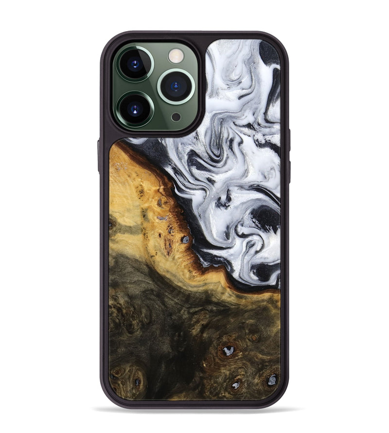 iPhone 13 Pro Max Wood Phone Case - Kaitlyn (Black & White, 779204)