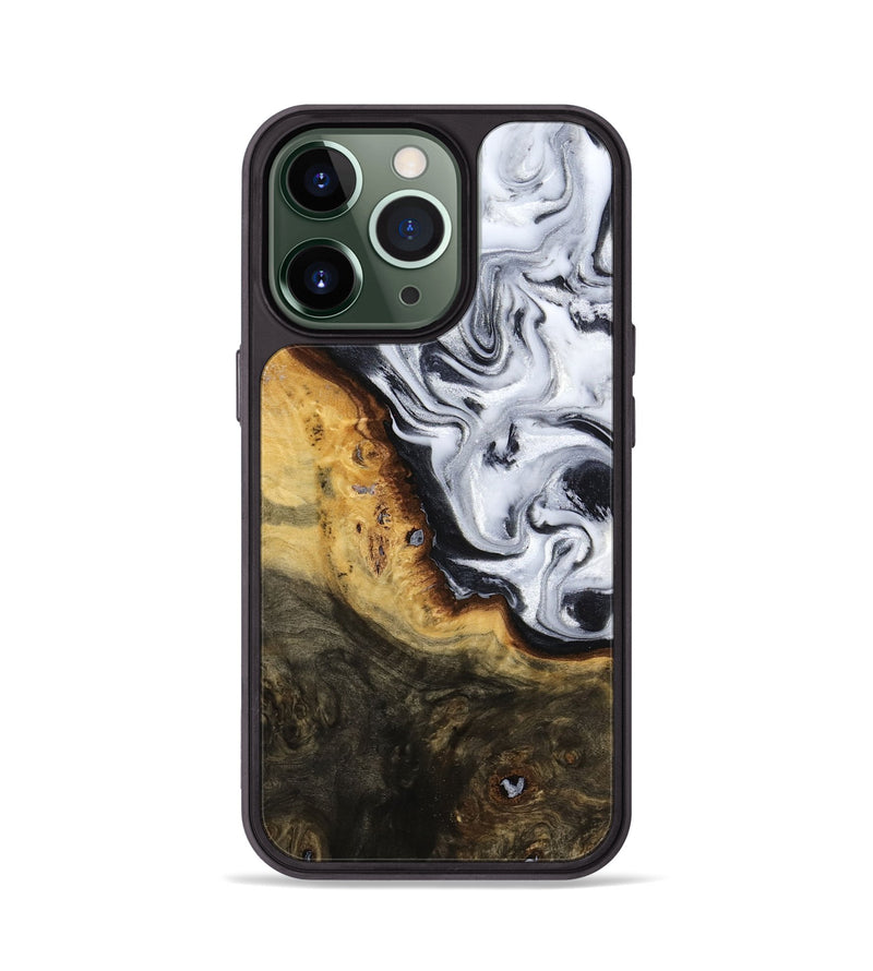 iPhone 13 Pro Wood Phone Case - Kaitlyn (Black & White, 779204)