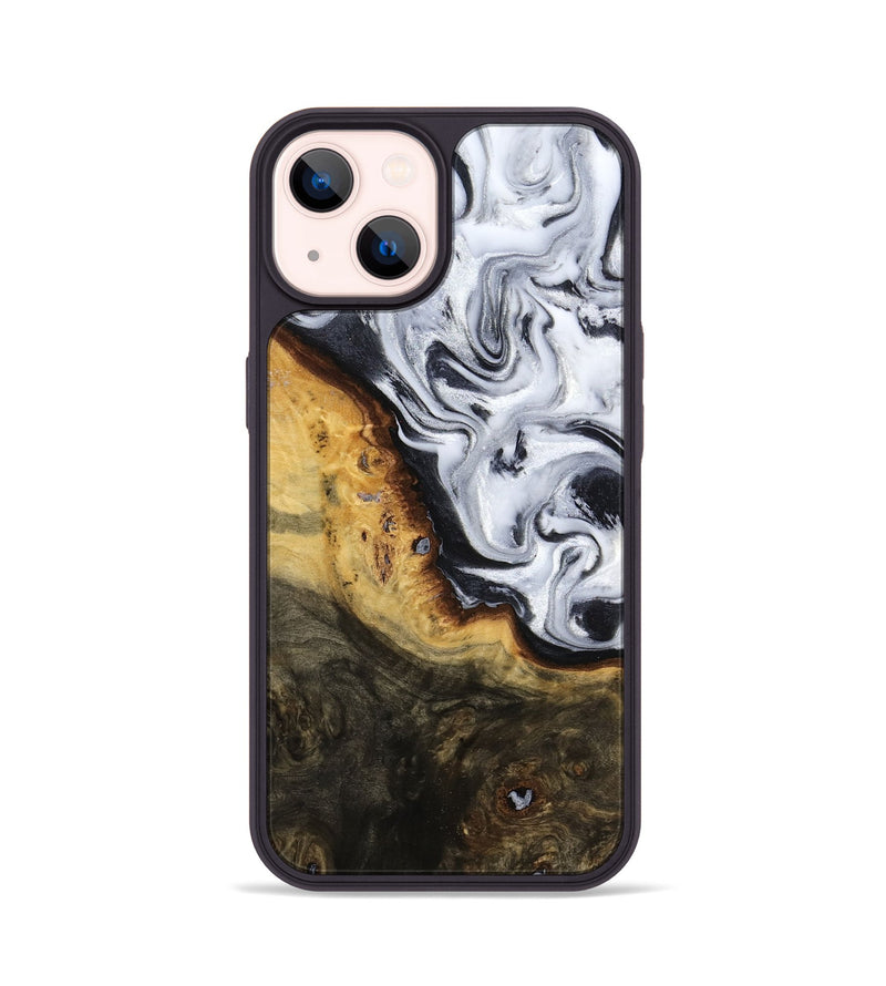 iPhone 14 Wood Phone Case - Kaitlyn (Black & White, 779204)