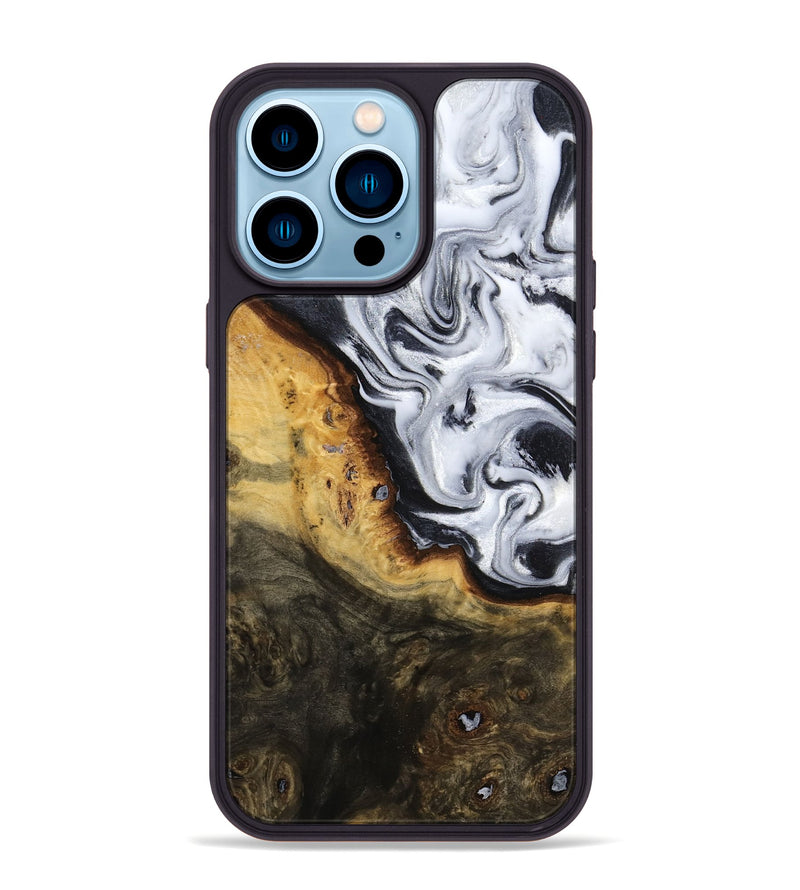 iPhone 14 Pro Max Wood Phone Case - Kaitlyn (Black & White, 779204)