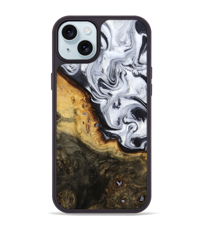 iPhone 15 Plus Wood Phone Case - Kaitlyn (Black & White, 779204)