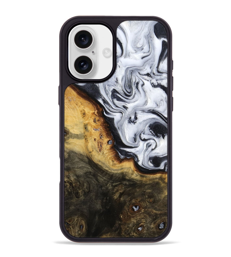 iPhone 16 Plus Wood Phone Case - Kaitlyn (Black & White, 779204)