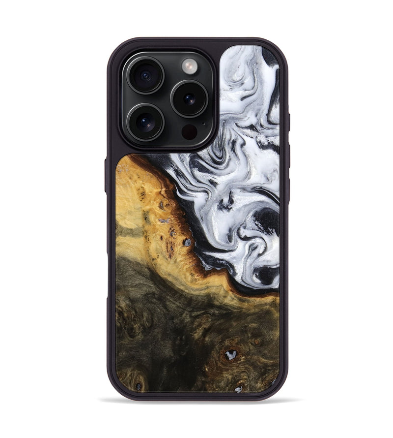 iPhone 16 Pro Wood Phone Case - Kaitlyn (Black & White, 779204)