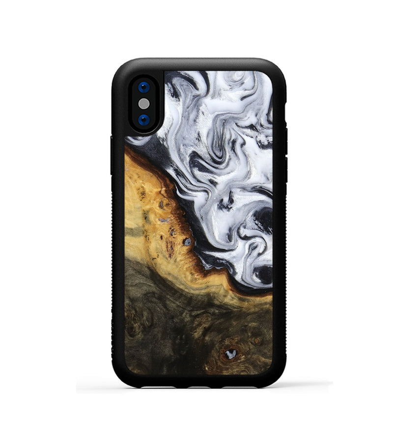 iPhone Xs Wood Phone Case - Kaitlyn (Black & White, 779204)