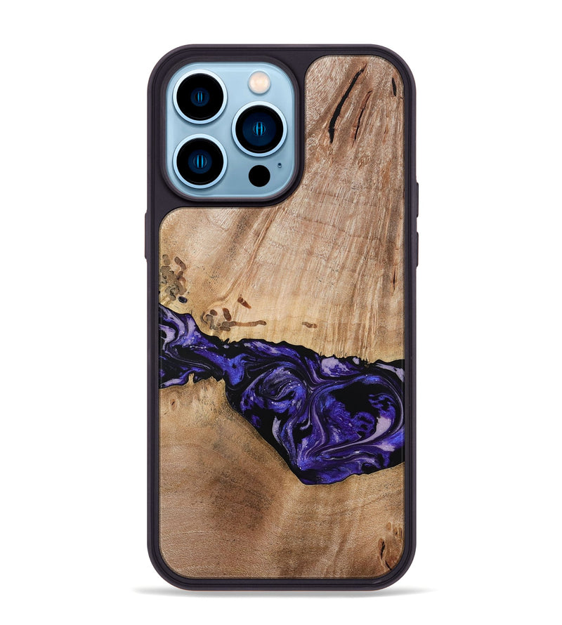 iPhone 14 Pro Max Wood Phone Case - Kamron (Purple, 779233)
