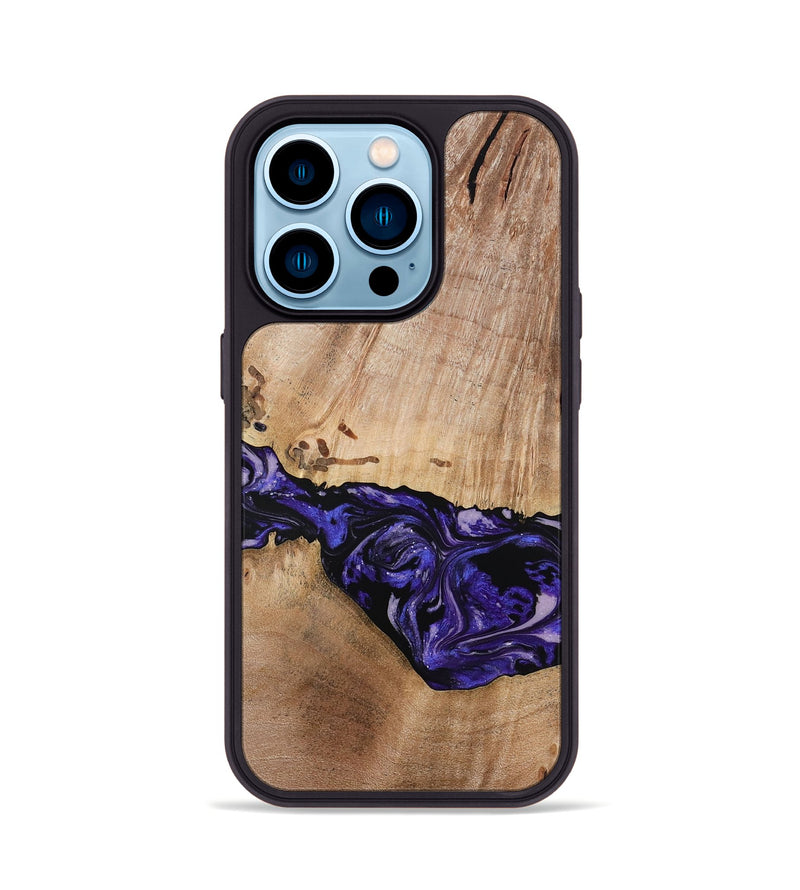 iPhone 14 Pro Wood Phone Case - Kamron (Purple, 779233)