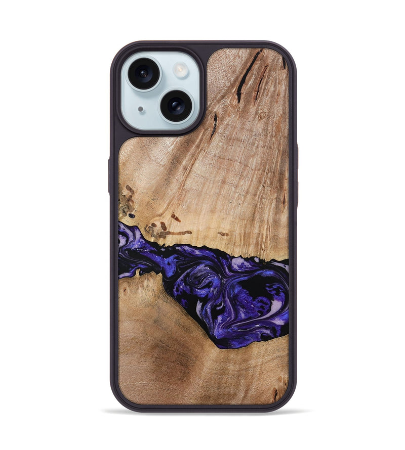 iPhone 15 Wood Phone Case - Kamron (Purple, 779233)