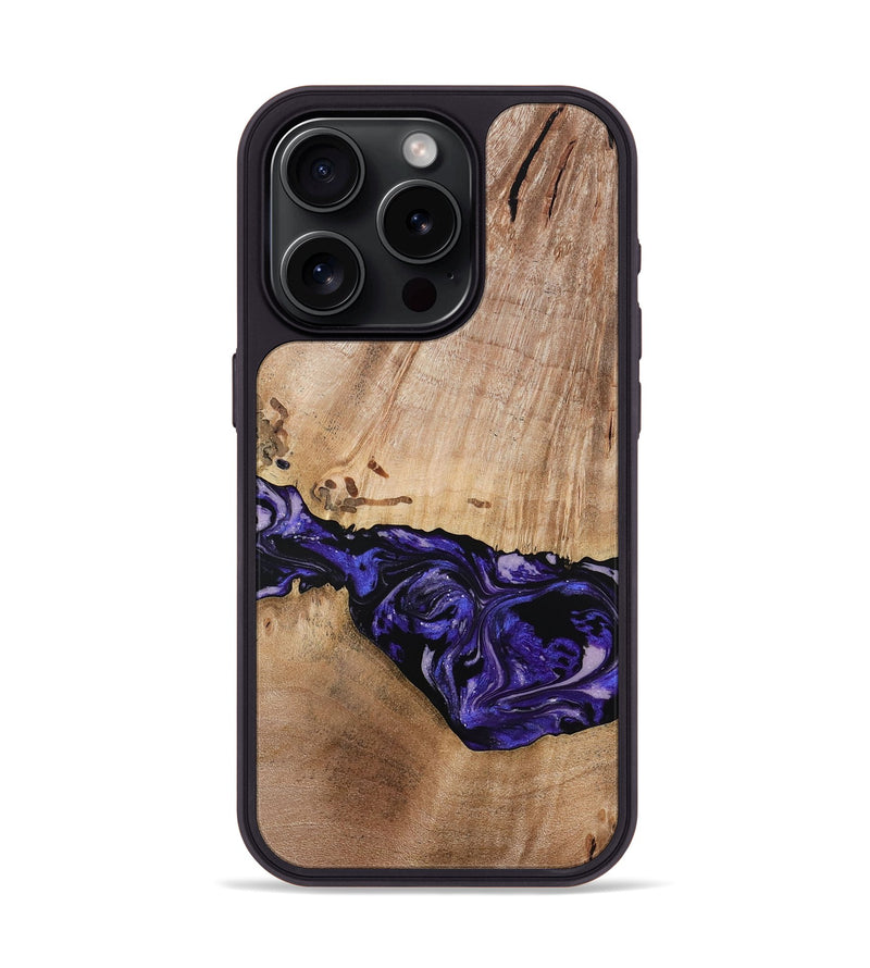 iPhone 15 Pro Wood Phone Case - Kamron (Purple, 779233)