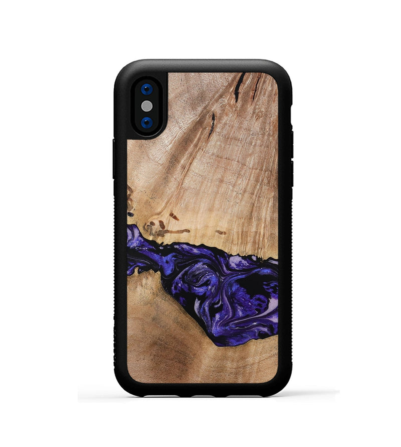 iPhone Xs Wood Phone Case - Kamron (Purple, 779233)