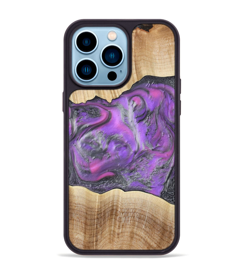 iPhone 14 Pro Max Wood Phone Case - Sherita (Purple, 779238)