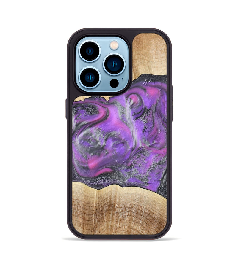 iPhone 14 Pro Wood Phone Case - Sherita (Purple, 779238)
