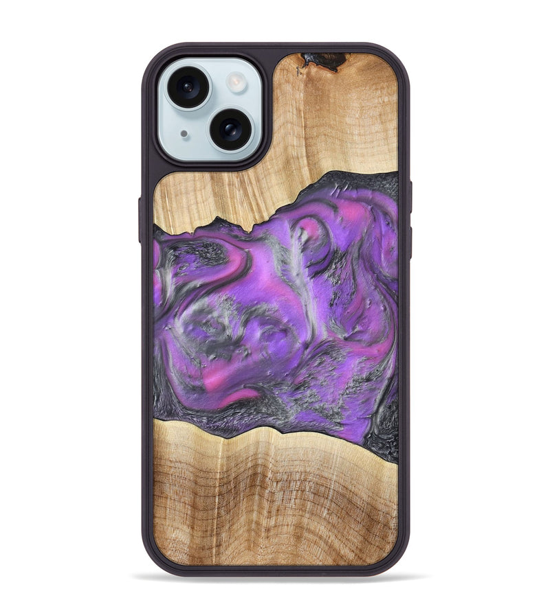 iPhone 15 Plus Wood Phone Case - Sherita (Purple, 779238)