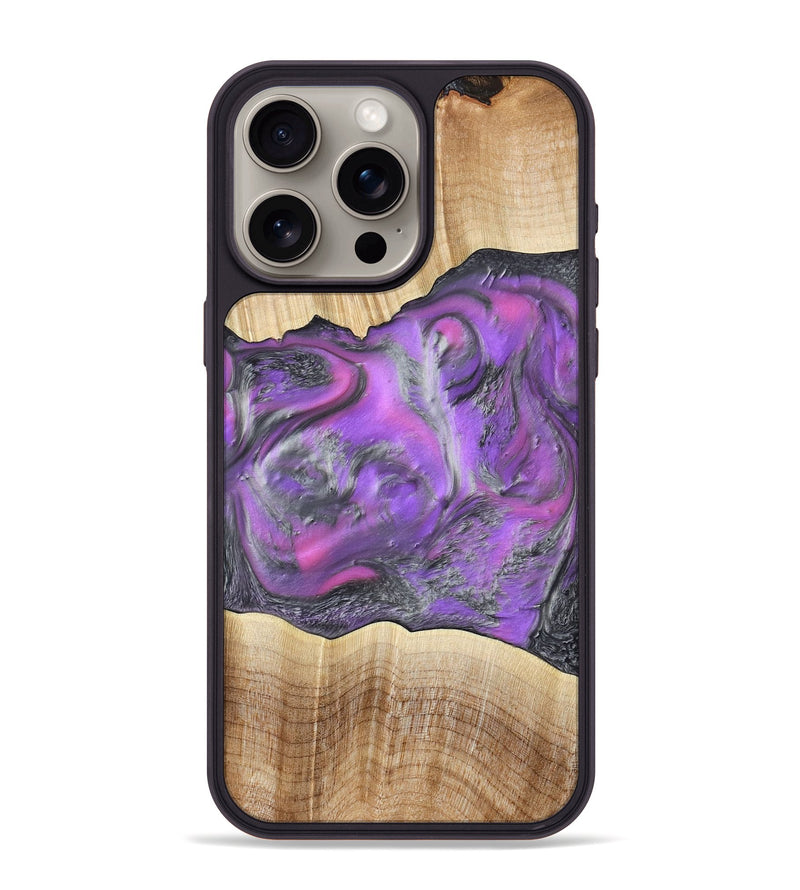 iPhone 15 Pro Max Wood Phone Case - Sherita (Purple, 779238)