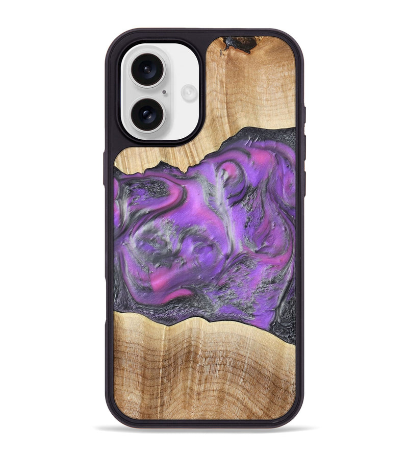 iPhone 16 Plus Wood Phone Case - Sherita (Purple, 779238)