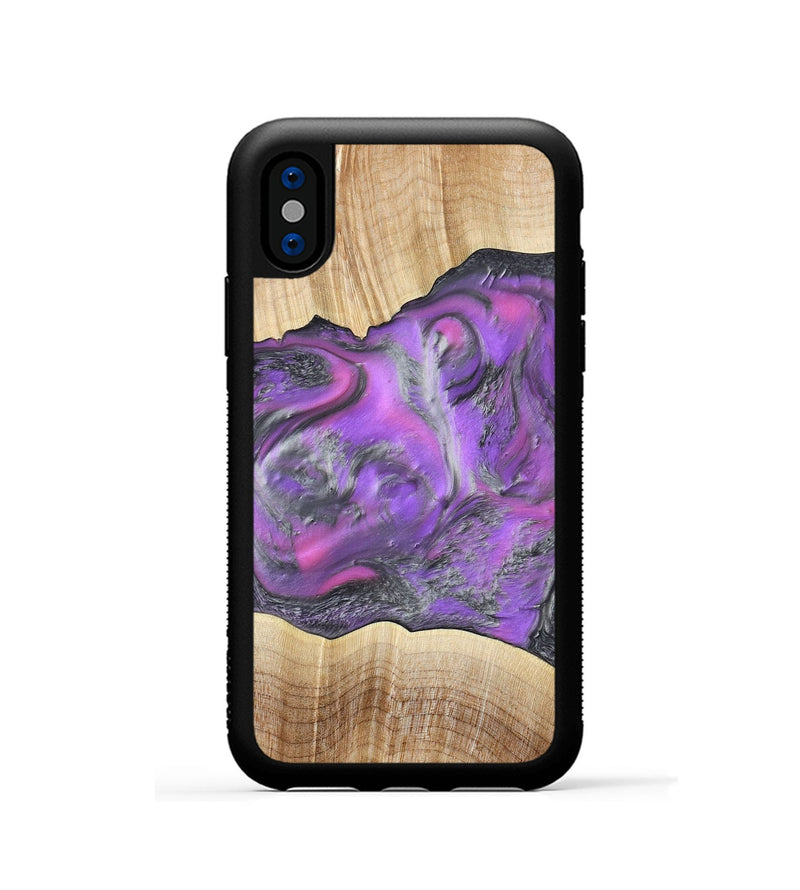 iPhone Xs Wood Phone Case - Sherita (Purple, 779238)