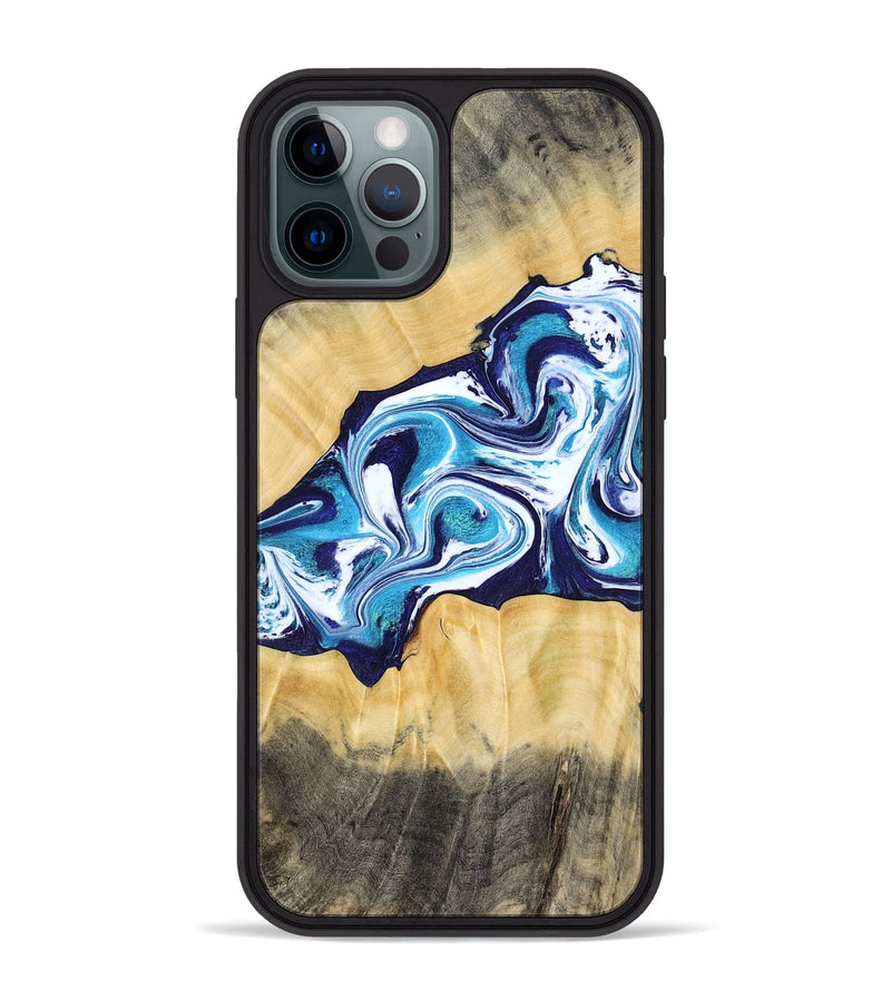 iPhone 12 Pro Max Wood Phone Case - Jaxson (Blue, 779467)