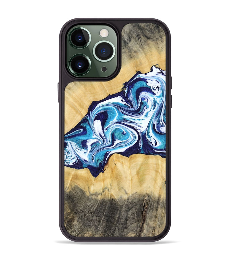 iPhone 13 Pro Max Wood Phone Case - Jaxson (Blue, 779467)